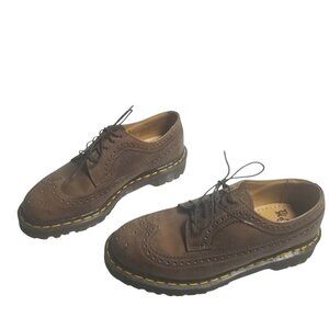 VTG 90s Mens DR MARTENS 3989 Brown Wingtip Shoes Y2K, Preppy, Academia Sz 7